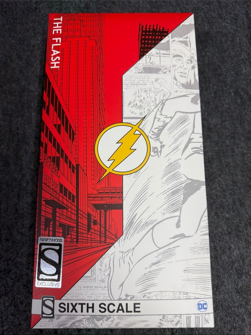 DC The Flash Collector Figure, Box - Red, White, Yellow Bolt